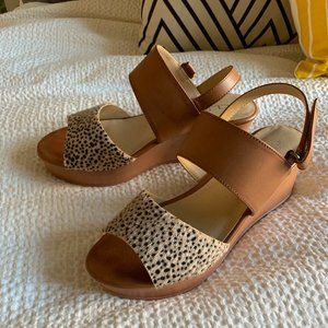 Leather and Leopard Print Wedges